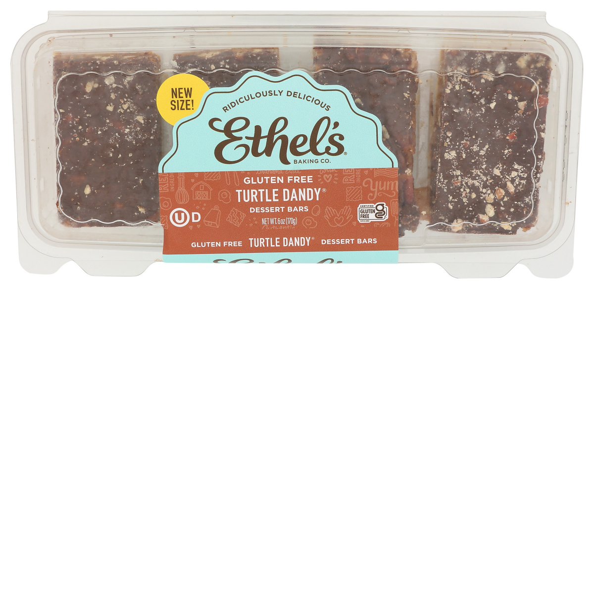 slide 1 of 5, Ethel's Baking Co. Turtle Dandy Dessert Bars 4CT Tray, 6 oz