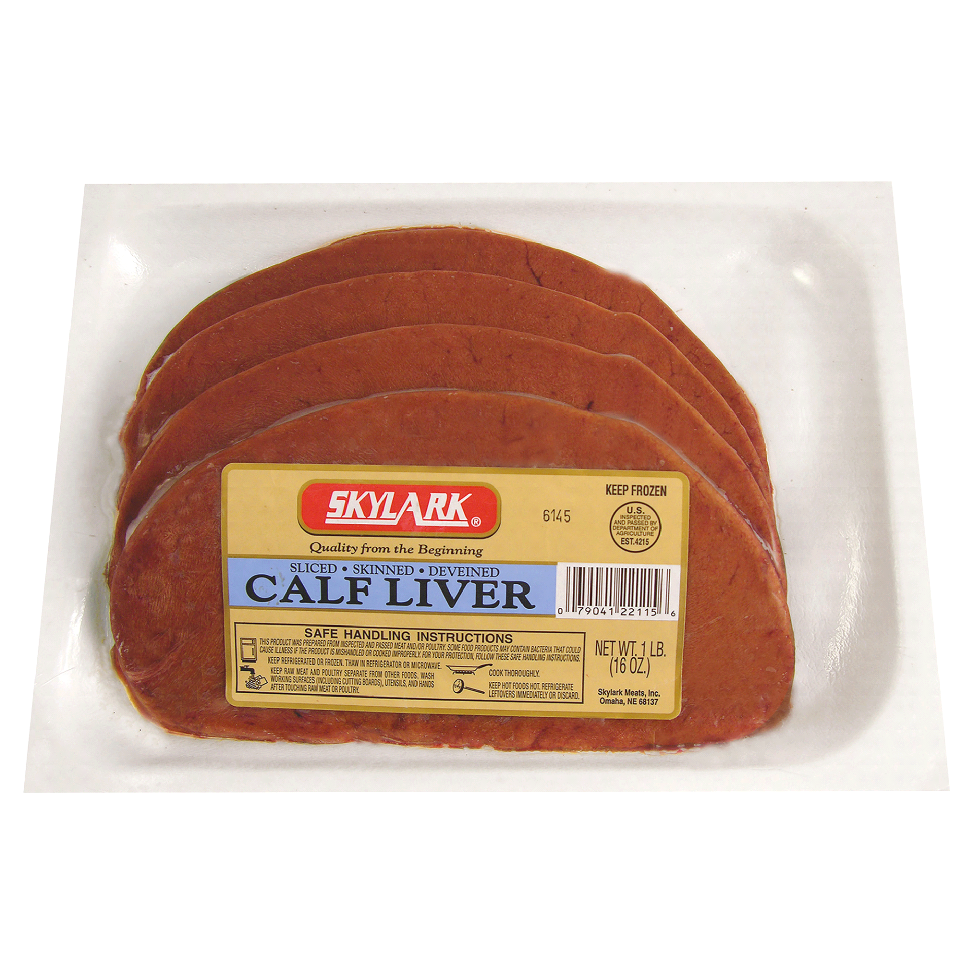 slide 1 of 1, Skylark Frozen Calf Liver, 16 oz, 