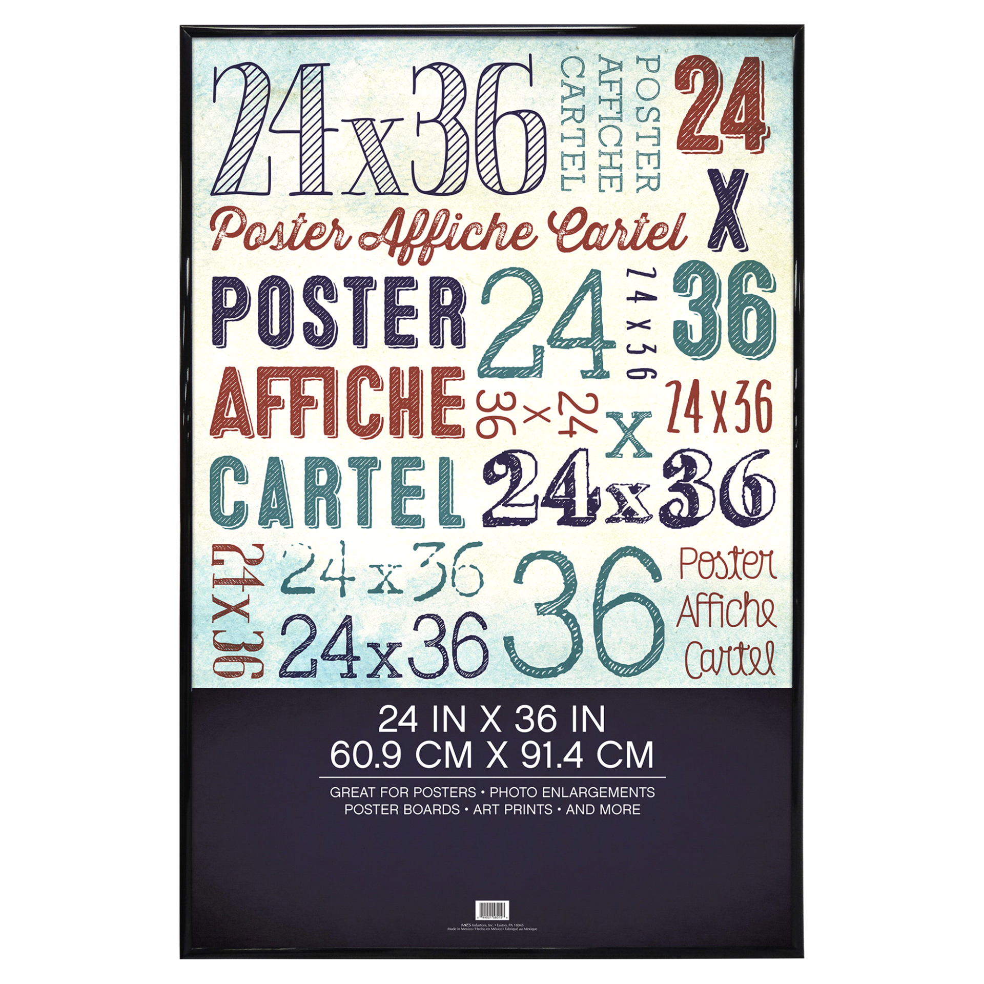 slide 1 of 1, MCS Elite Poster Frame - Black - 24 x 36, 24 in x 36 in