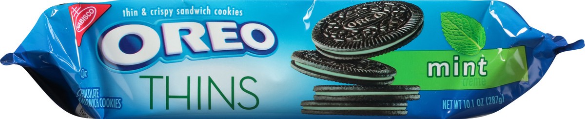 slide 7 of 7, OREO Thins Mint Flavored Creme Chocolate Sandwich Cookies, 10.1 oz, 10.1 oz