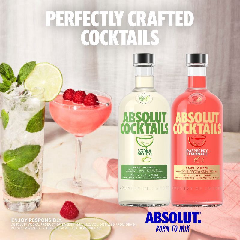 slide 2 of 3, Absolut Raspberry Lemonade Cocktail, 750 ml