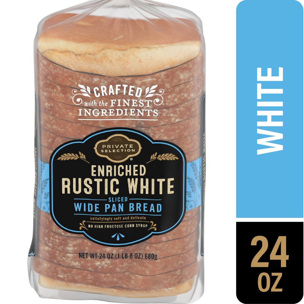 slide 1 of 5, Private Selection Wide Pan Rustic White Bread, 24 oz