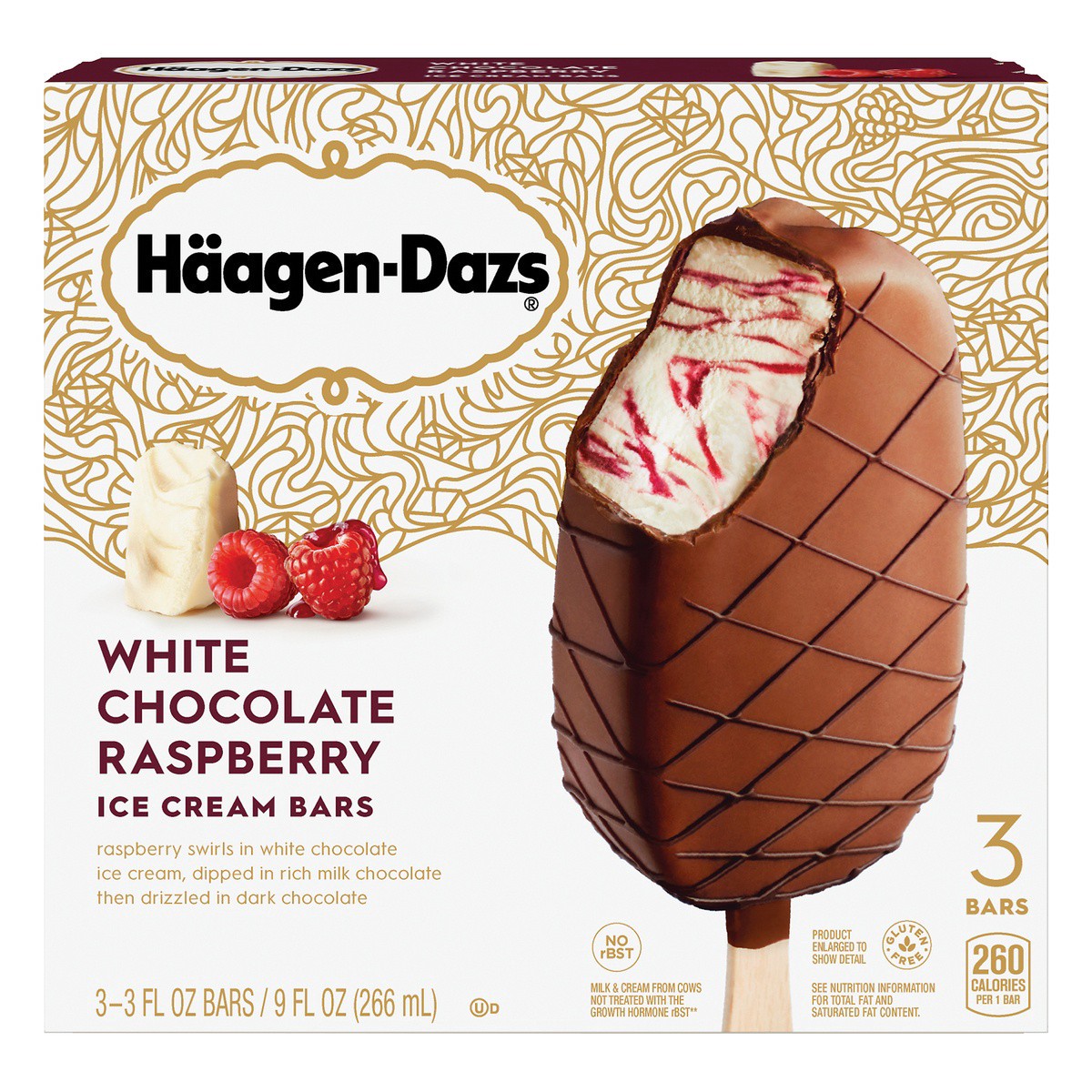 slide 1 of 5, Häagen-Dazs White Chocolate Raspberry Ice Cream Bars, 3Ct, 3 ct