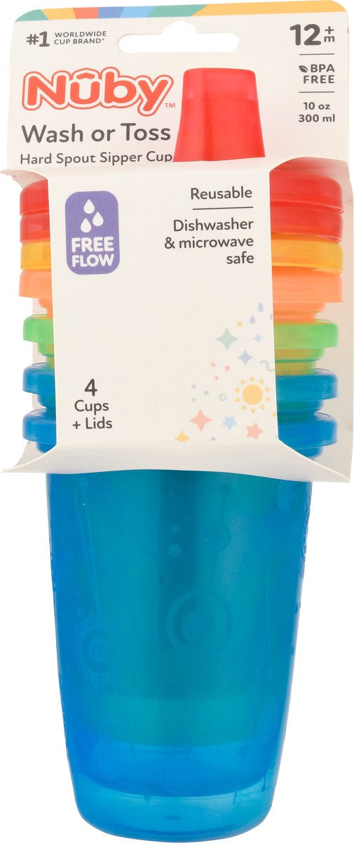 slide 10 of 10, Nuby Wash Or Toss Cup With Spout, 4 ct