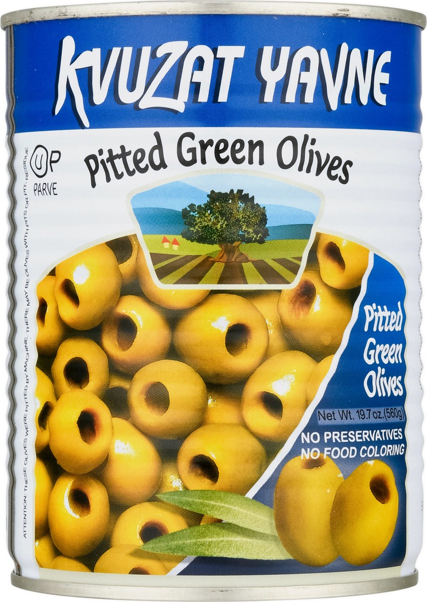 slide 8 of 9, Kvuzat Yavne Pitted Green Olives 19.7 oz, 19.7 oz