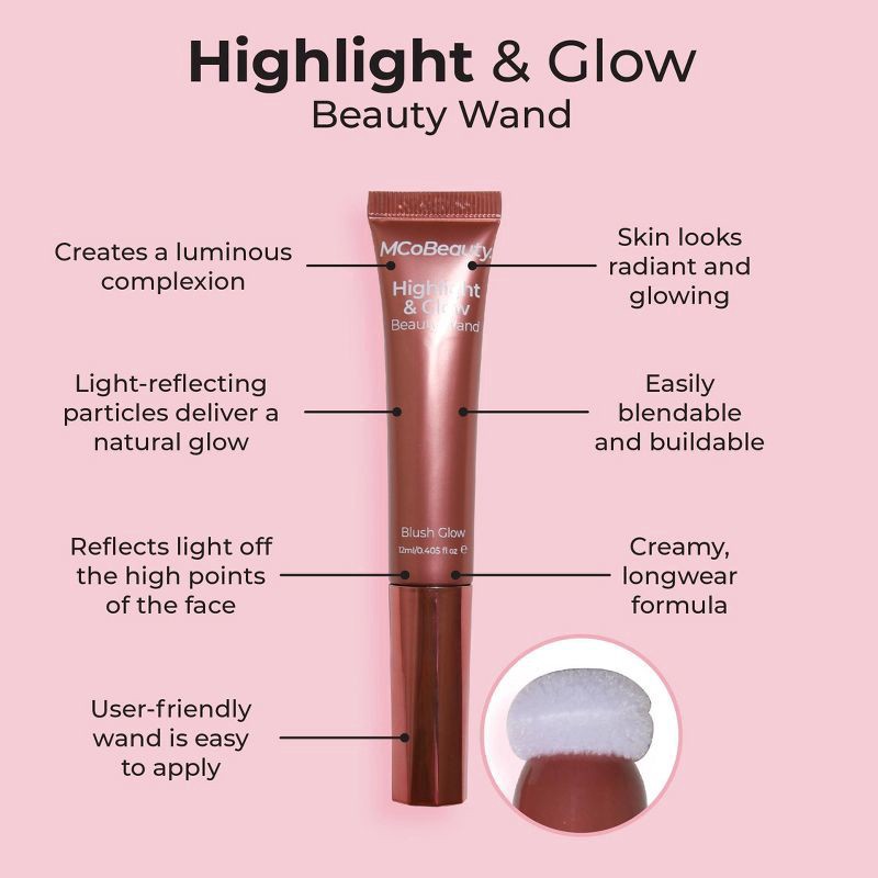 slide 10 of 10, MCoBeauty Highlight & Glow Beauty Wand - Blush Glow, 1 ct