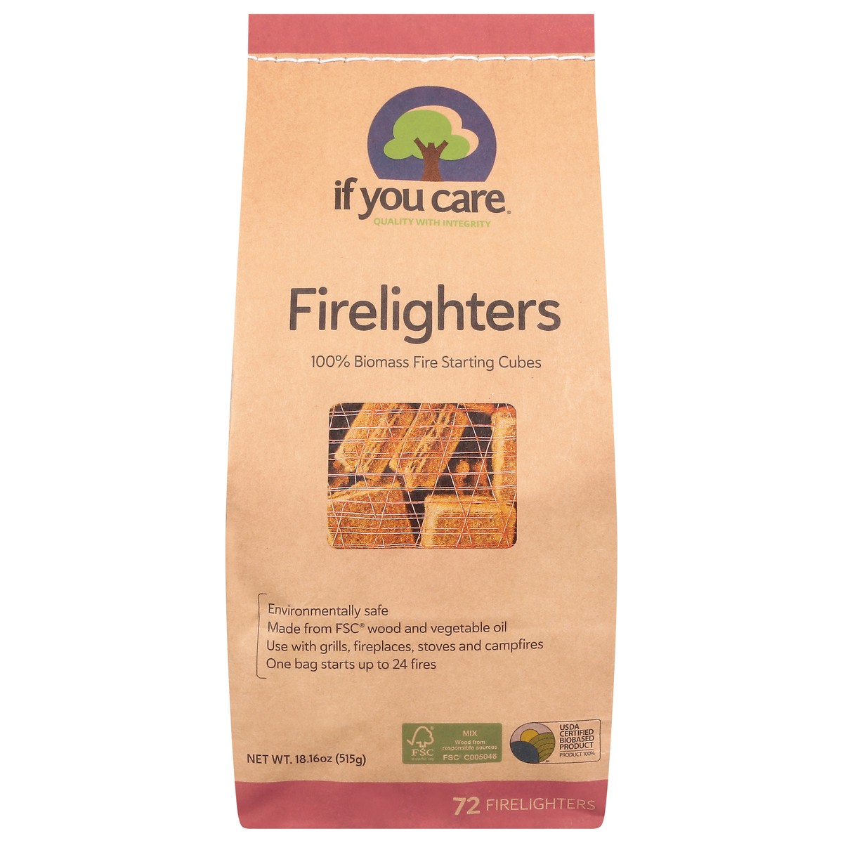 slide 1 of 9, If You Care Source Atlantique, Inc If You Care 100% Biomass Firelighters 72Ct, 72 ct