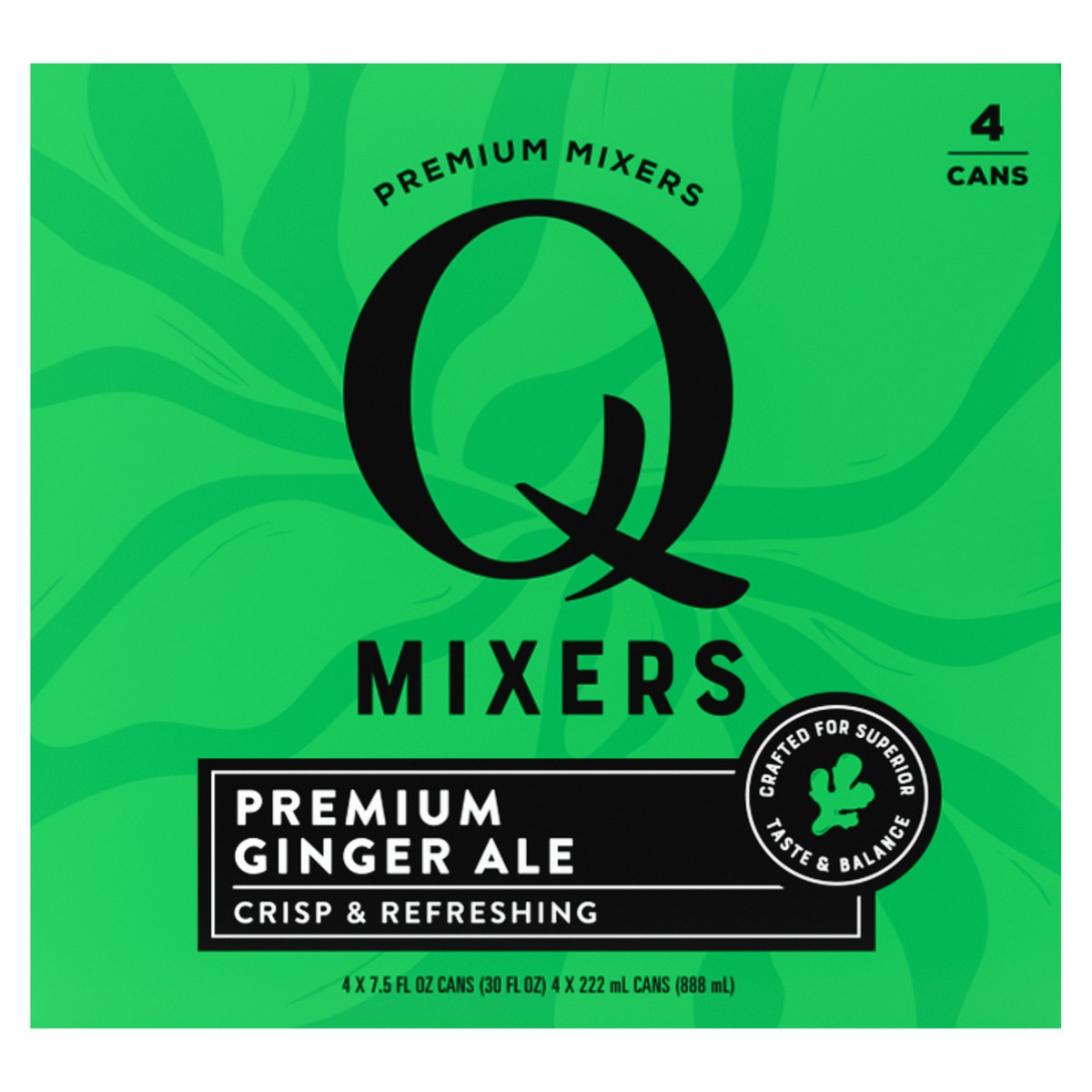 slide 1 of 7, Q Mixers Premium Ginger Ale, Premium Cocktail Mixer Made with Real Ingredients, 7.5 Fl Oz (Pack of 4), 4 ct; 7.5 oz