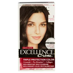 L'Oréal Excellence Creme Triple Protection Color - 6.3 fl oz - 3 Natural Black - 1 kit