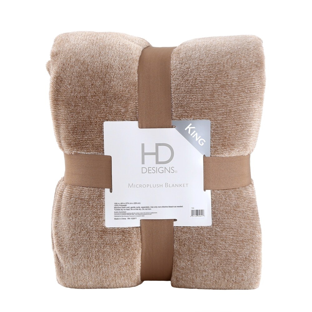 slide 1 of 1, HD Designs Microplush Blanket - Tan, King Size