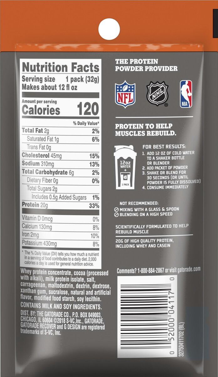 slide 5 of 6, Gatorade Whey Protein Powder, 1 ct