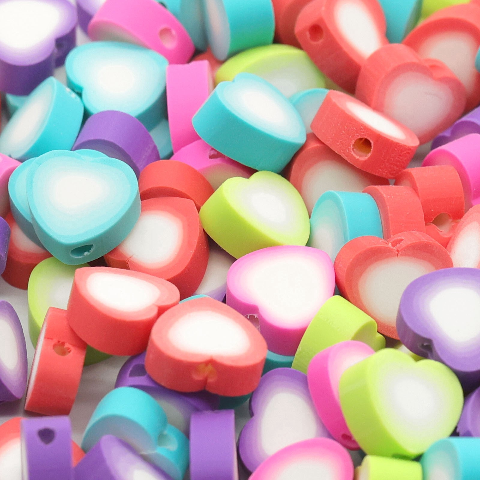 slide 2 of 3, 9mm Neon Heart Clay Beads By Creatology, 9 mm