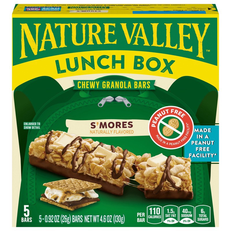 slide 1 of 1, Nature Valley Lunchbox S'mores Chewy Granola Bars 5 Count, 4.6 OZ, 5 ct