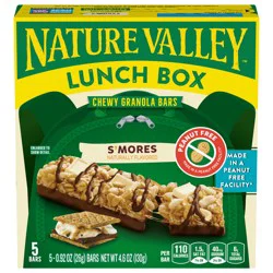 Nature Valley Peanut-Free Chewy Granola Bars, S''mores, Made in a Peanut Free Facility, 5 Bars, 4.6 oz