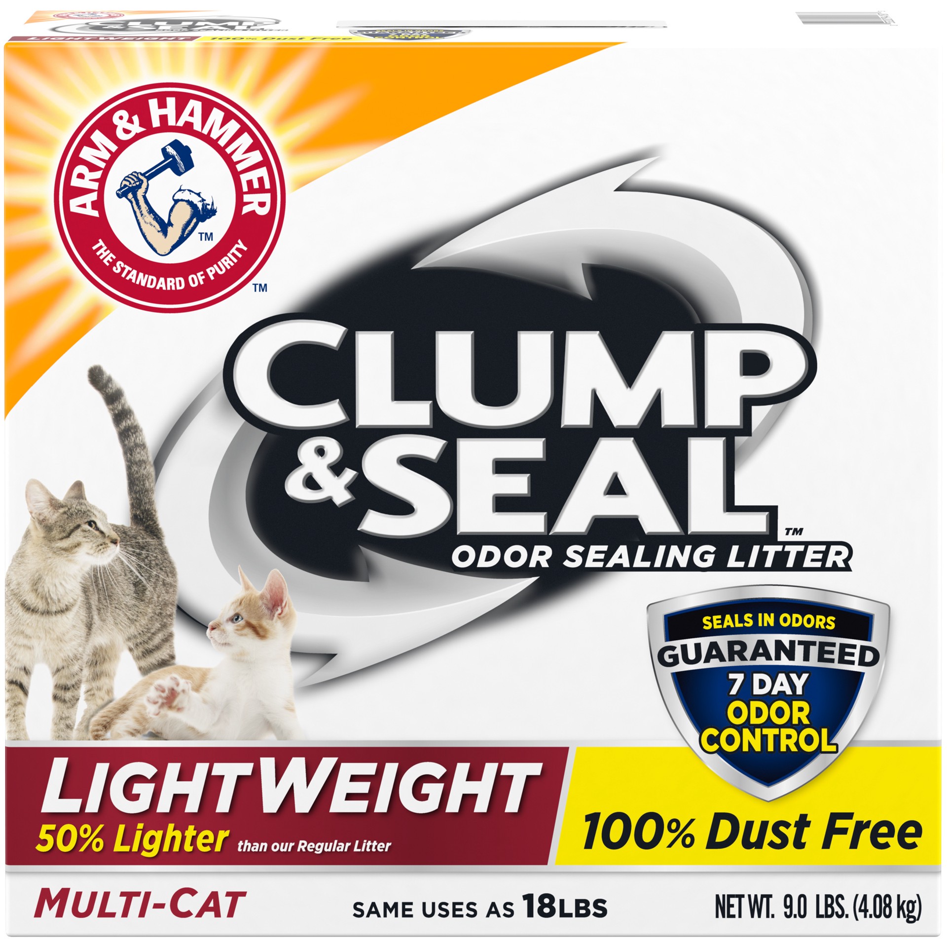 slide 1 of 5, Arm & Hammer Clump & Seal Lightweight Cat Litter, Multi Cat 9 lb, 9 lb