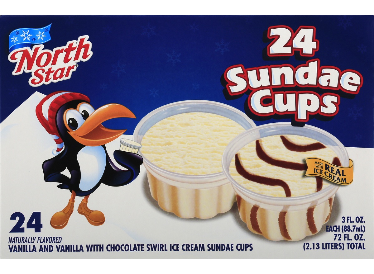 slide 1 of 1, North Star Sundae Cups Vanilla Chocolate, 24 ct