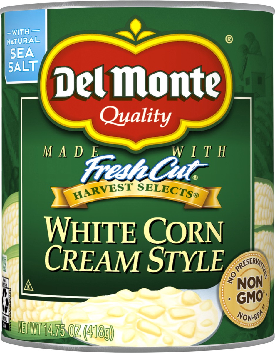 slide 4 of 4, Del Monte White Cream Corn, 14.75 oz