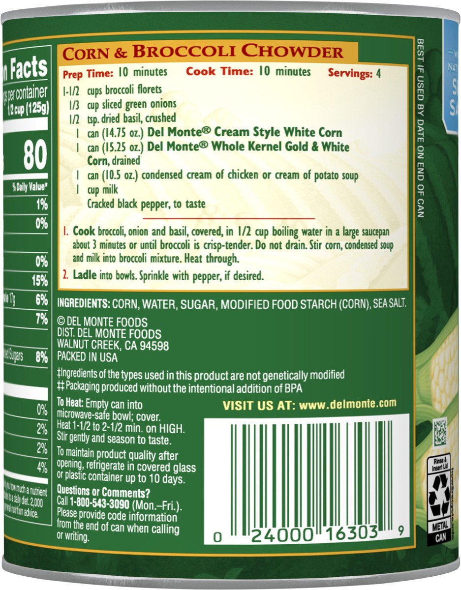 slide 2 of 4, Del Monte White Cream Corn, 14.75 oz