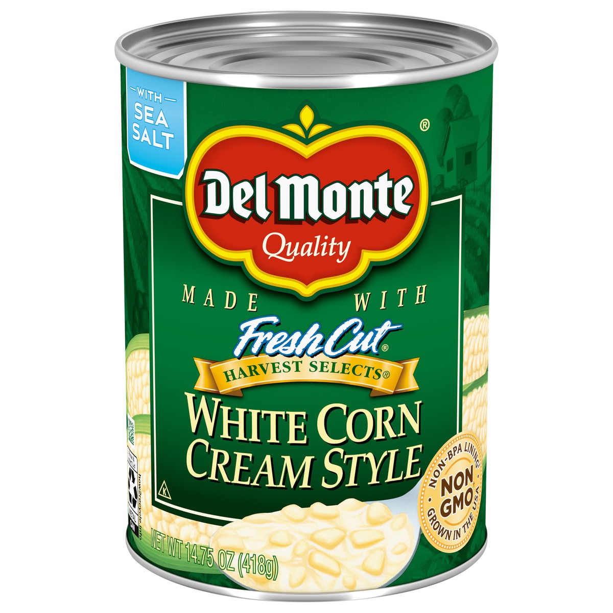 slide 1 of 4, Del Monte Cream Style White Corn, 14.75 oz Can, 14.75 oz