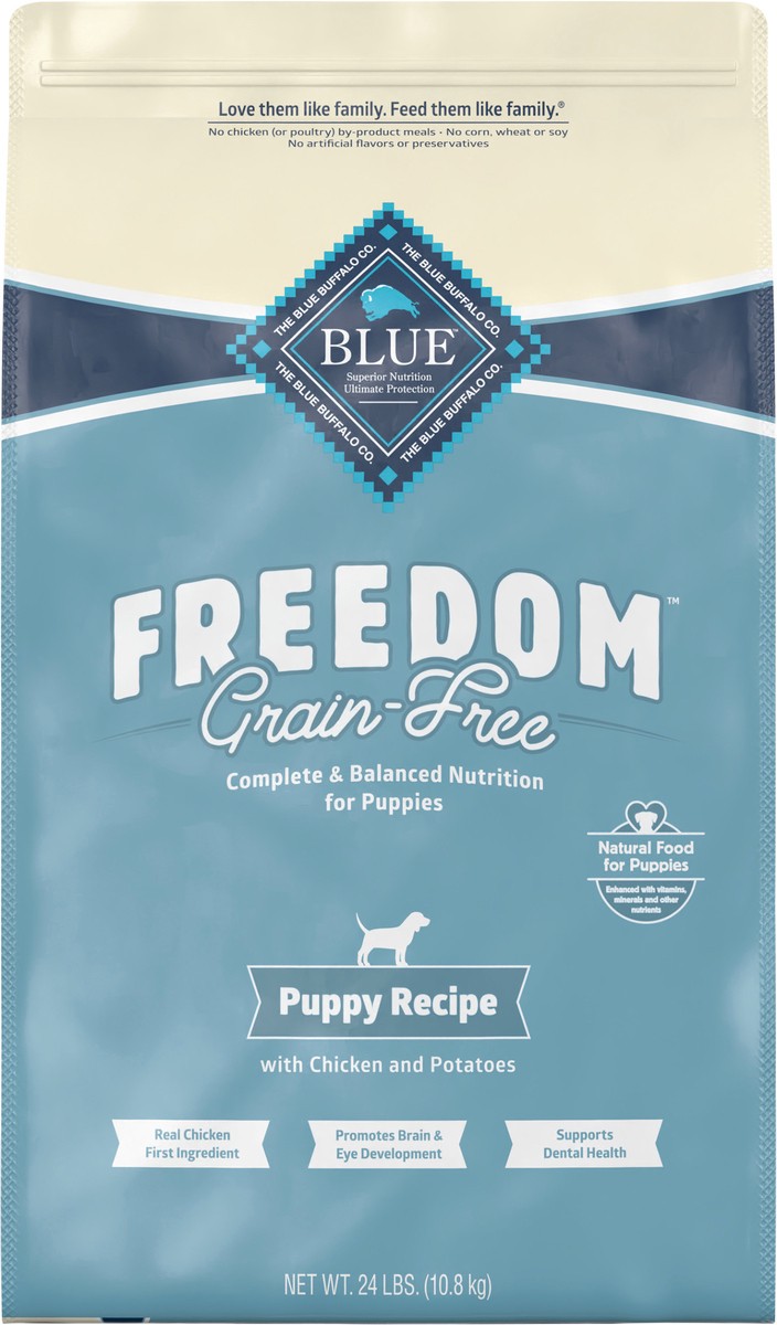 slide 2 of 12, Blue Buffalo Freedom Grain Free Natural Puppy Dry Dog Food, Chicken 24-lb, 24 lb