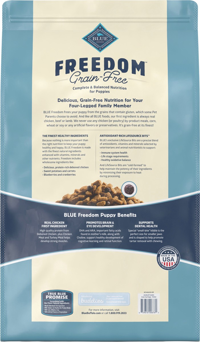 slide 4 of 12, Blue Buffalo Freedom Grain Free Natural Puppy Dry Dog Food, Chicken 24-lb, 24 lb