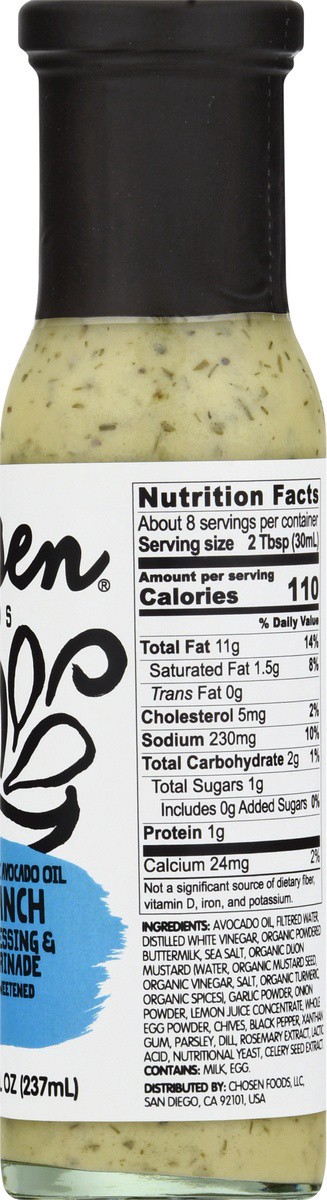 slide 4 of 9, Chosen Foods Ranch Dressing & Marinade - 8 fl oz, 8 fl oz