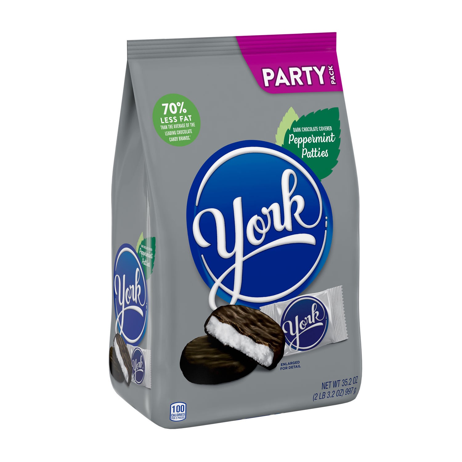 slide 1 of 7, York Dark Chocolate Peppermint Patties, Candy Party Pack, 35.2 oz, 35.2 oz