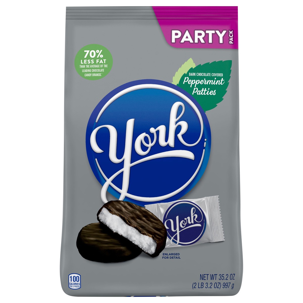slide 1 of 7, YORK Dark Chocolate Peppermint Patties, Candy Party Pack, 35.2 oz, 35.2 oz
