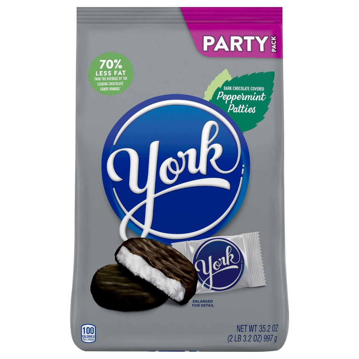 slide 3 of 7, YORK Dark Chocolate Peppermint Patties, Candy Party Pack, 35.2 oz, 35.2 oz