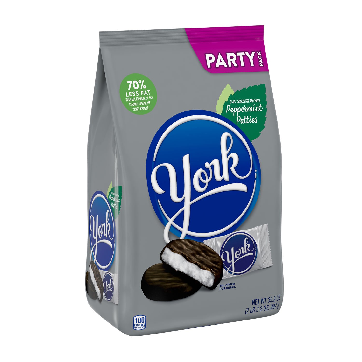 slide 1 of 7, YORK Dark Chocolate Peppermint Patties, Candy Party Pack, 35.2 oz, 35.2 oz