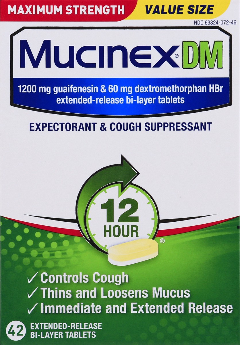 slide 5 of 9, Mucinex DM 12 Hr Maximum Strength Chest Congestion Expectorant & Cough Suppressant Tablets, 42ct, 42 ct