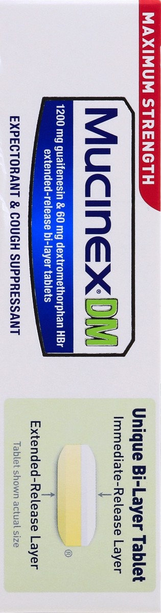 slide 3 of 9, Mucinex DM 12 Hr Maximum Strength Chest Congestion Expectorant & Cough Suppressant Tablets, 42ct, 42 ct