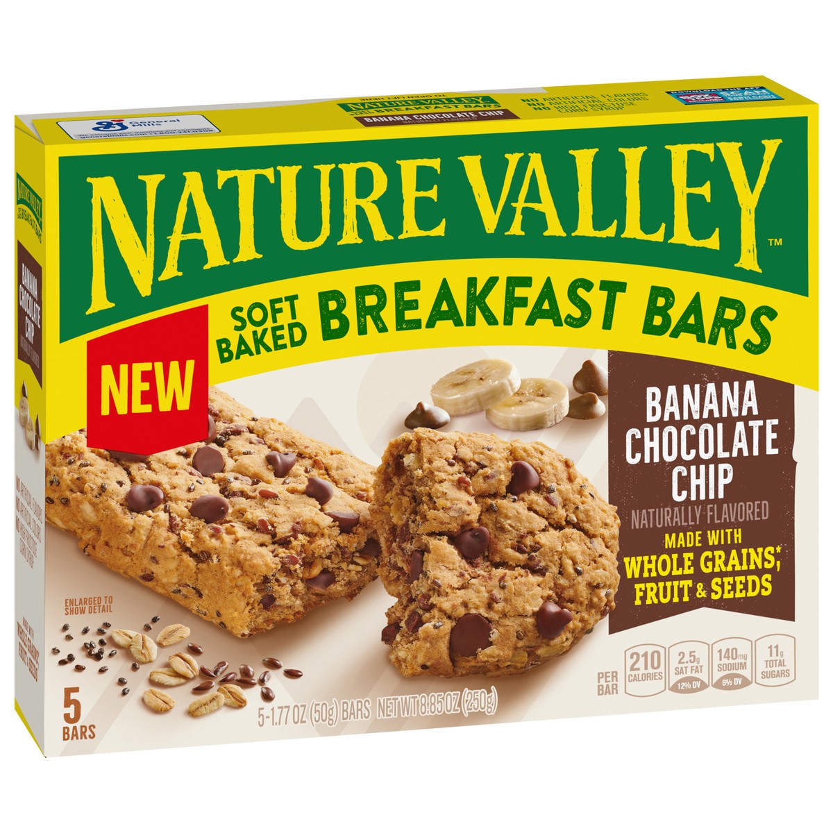 slide 10 of 14, Nature Valley Soft Baked Breakfast Bars, Banana Chocolate Chip, Morning Snacks, 5 Count, 8.85 oz, 5 ct