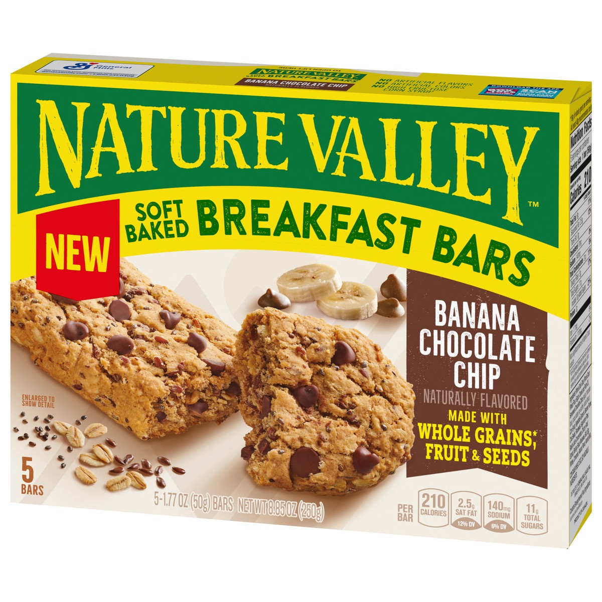 slide 3 of 14, Nature Valley Soft Baked Breakfast Bars, Banana Chocolate Chip, Morning Snacks, 5 Count, 8.85 oz, 5 ct