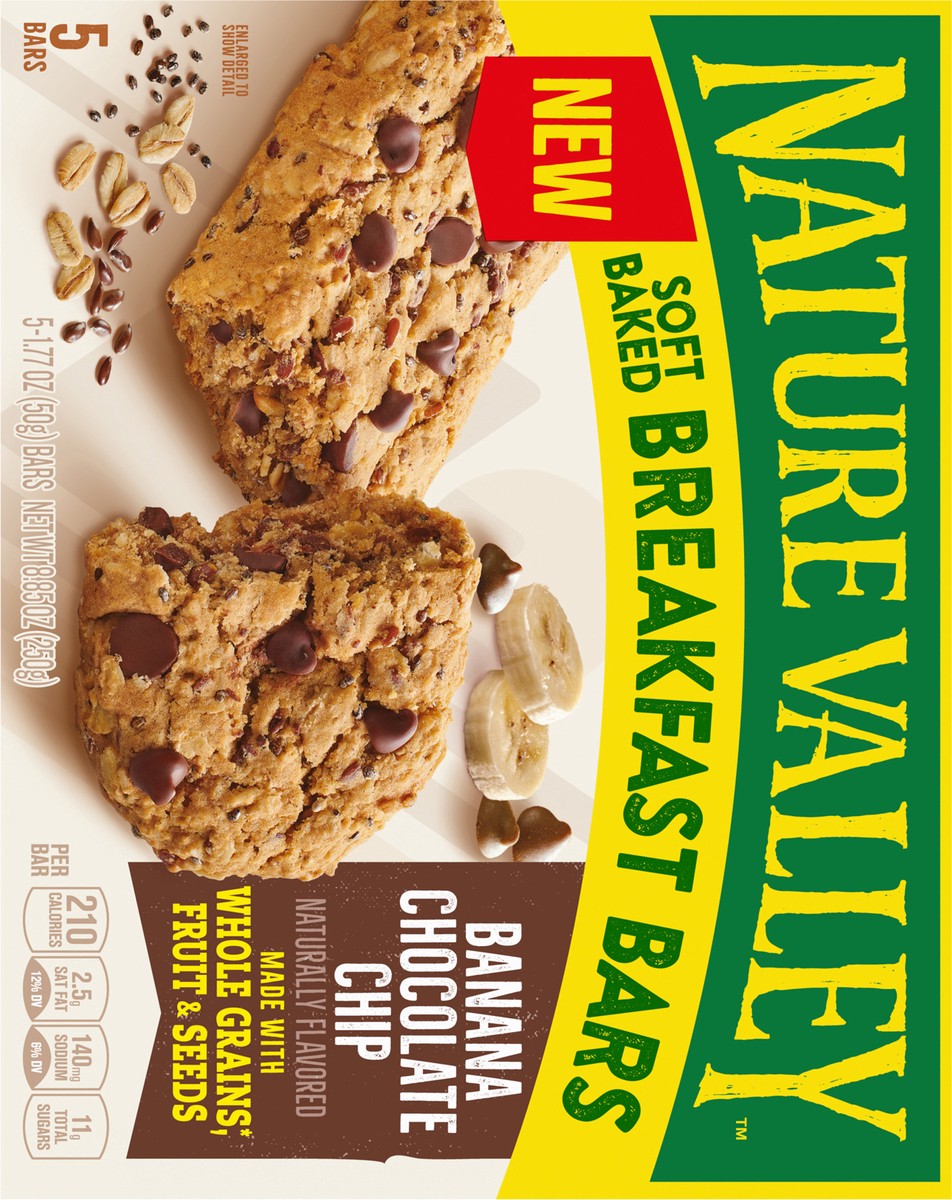 slide 11 of 14, Nature Valley Soft Baked Breakfast Bars, Banana Chocolate Chip, Morning Snacks, 5 Count, 8.85 oz, 5 ct