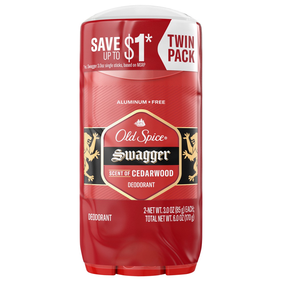 slide 1 of 95, Old Spice Red Collection Swagger Scent Deodorant for Men - 2 Pack - 3 oz, 6 oz