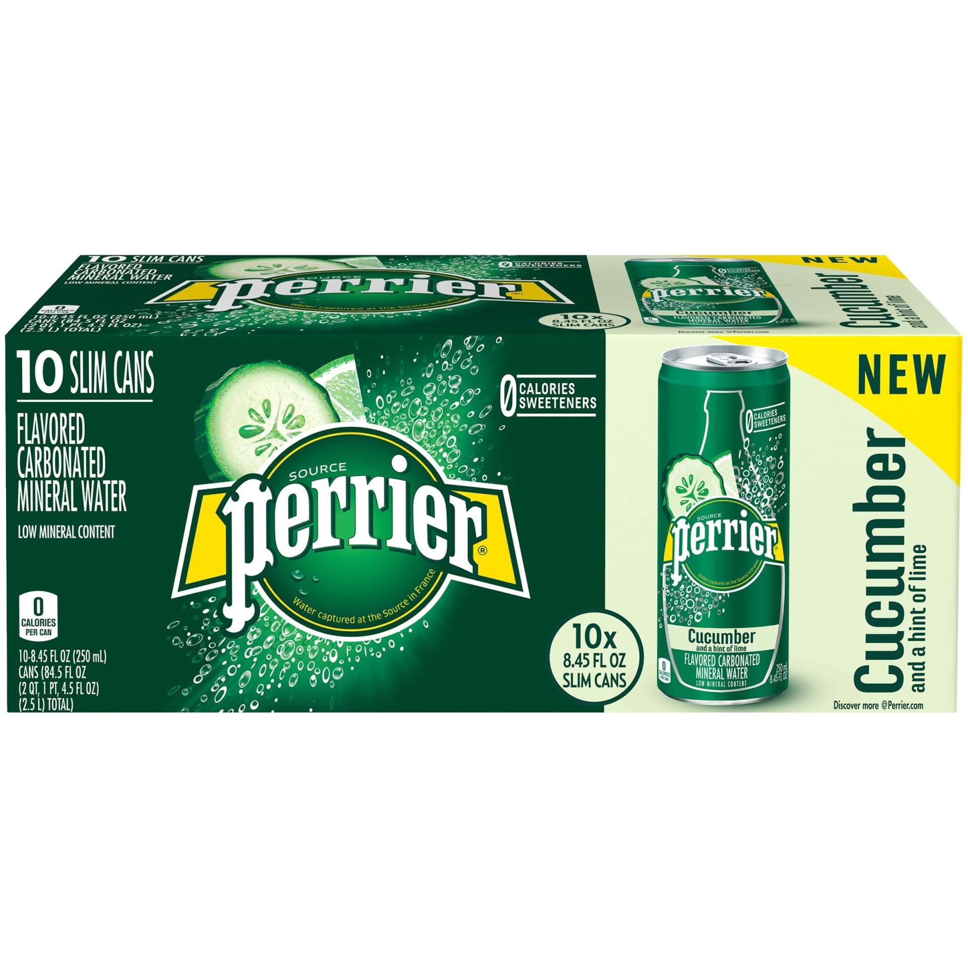 slide 1 of 7, Perrier Cucumber Lime Sparkling Water, 84.5 fl oz