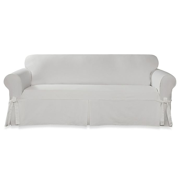 slide 1 of 1, SureFit Home Decor Designer Twill Sofa Slipcover - White, 1 ct