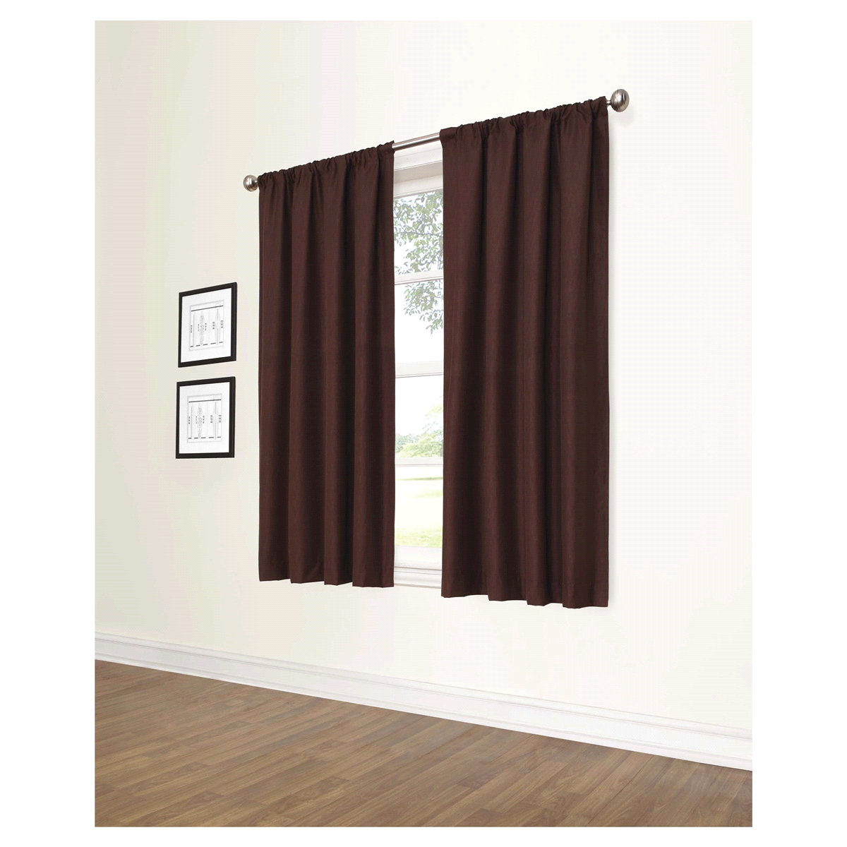 slide 1 of 1, Eclipse Kendall Blackout Window Curtain Panel - 63" - Chocolate, 1 ct