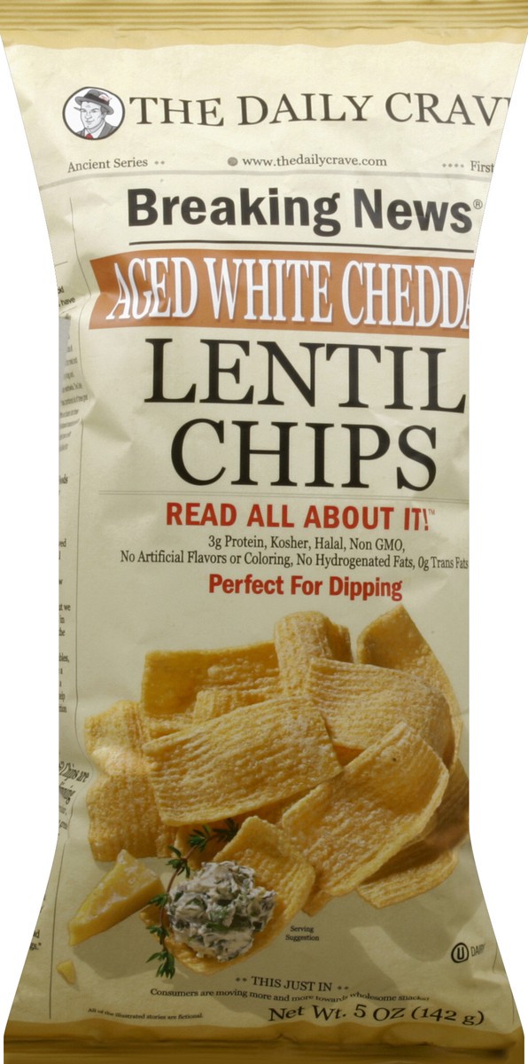 slide 1 of 6, The Daily Crave Lentil Chips 5 oz, 5 oz