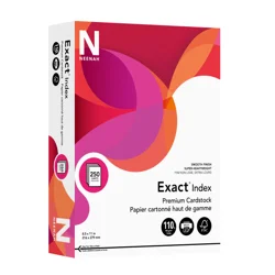 Neenah Exact Index Premium Card Stock, Letter Paper Size, 110 Lb, 30% Recycled, Fsc Certified, White, Pack Of 250 Sheets