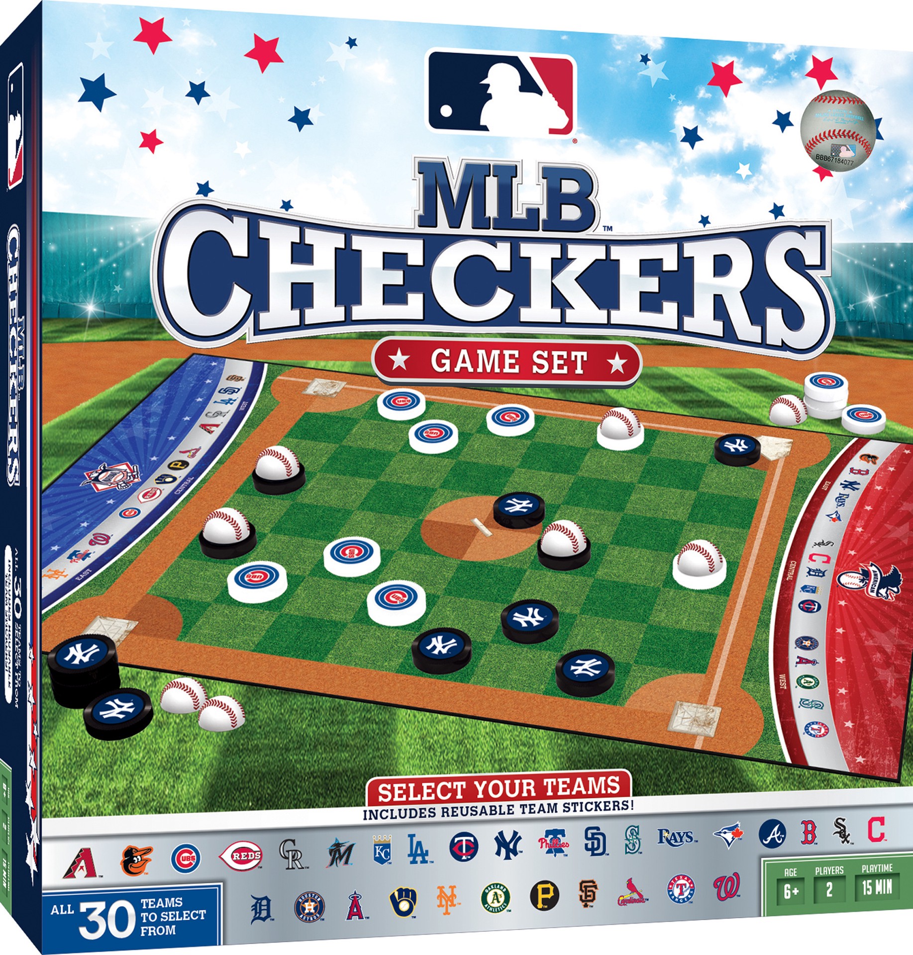 slide 5 of 5, MLB League Checkers Game, 1 ct