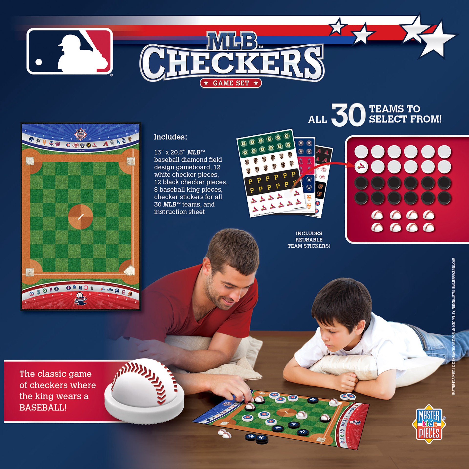 slide 2 of 5, MLB League Checkers Game, 1 ct