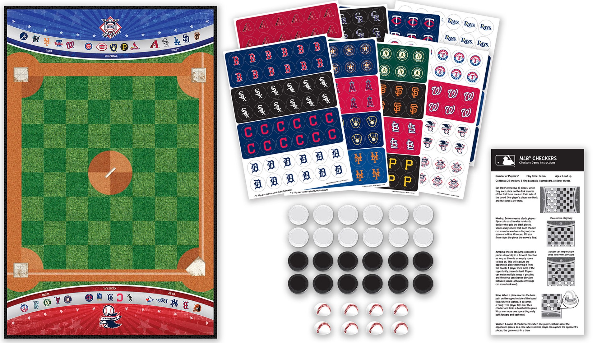 slide 3 of 5, MLB League Checkers Game, 1 ct