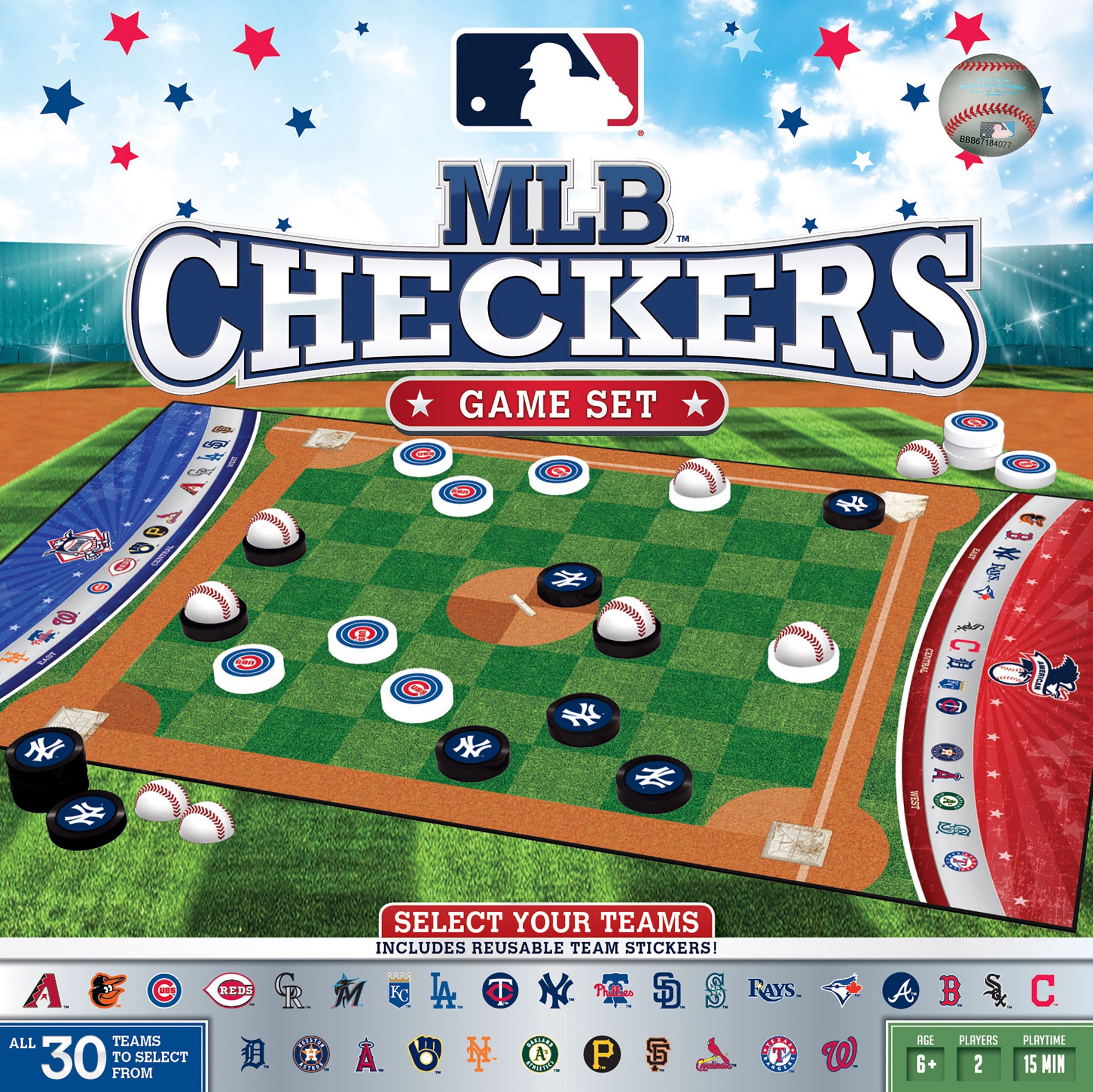 slide 1 of 5, MLB League Checkers Game, 1 ct