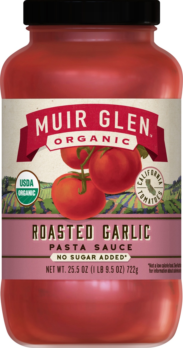 slide 9 of 10, Muir Glen Garlic Roasted Garlic Pasta Sauce, 25.5 oz