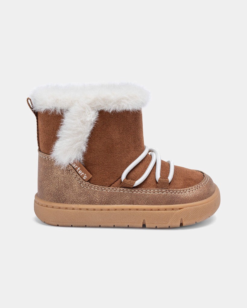 slide 3 of 6, Carter's Baby Girl Every Step® First Walker Boots - Khaki Brown 4.5, 1 ct