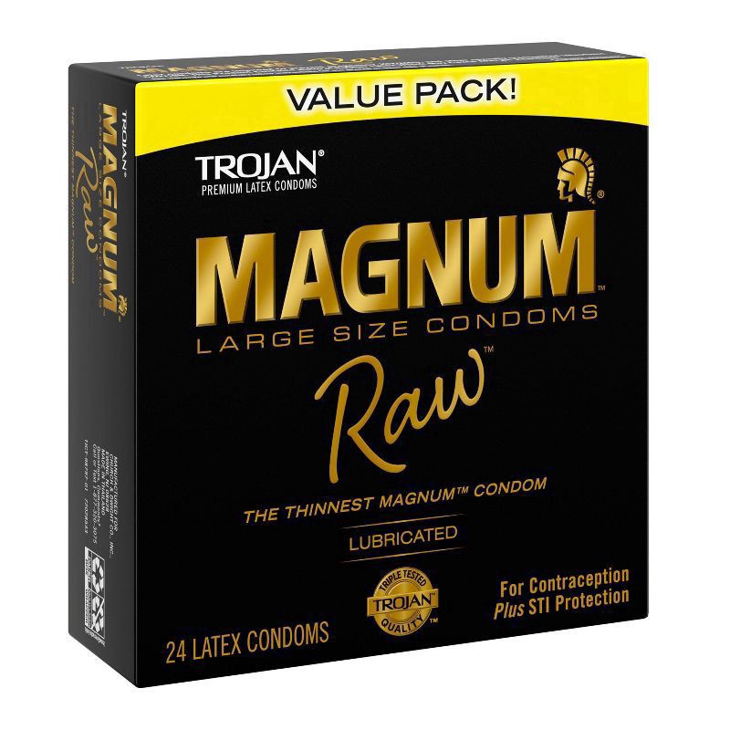 slide 3 of 6, Trojan Magnum Raw - 24ct, 24 ct