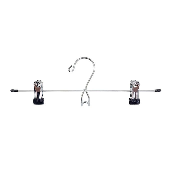 slide 1 of 2, Simply Essential Chrome Skirt Hangers, 4 ct