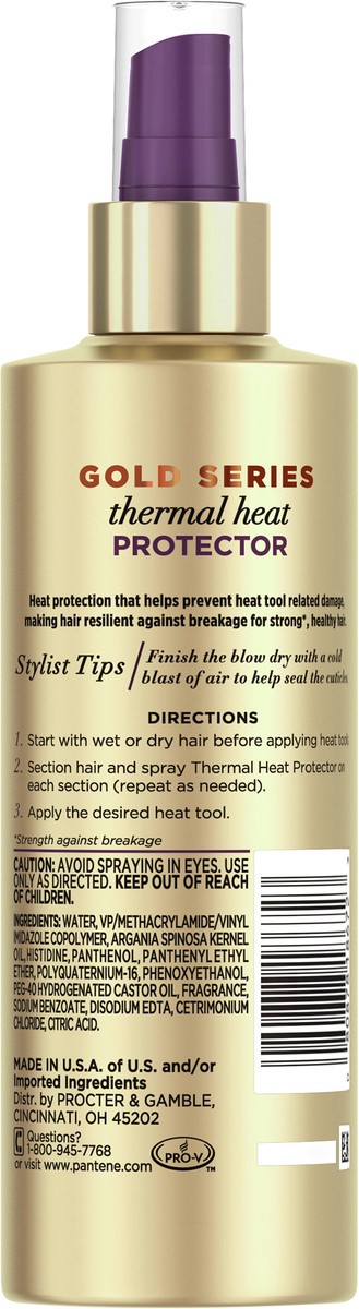 slide 2 of 3, Gold Series from Pantene Sulfate-Free Thermal Heat Protector Infused with Argan Oil for Curly, Coily Hair, 6.4 fl oz, 6.4 fl oz